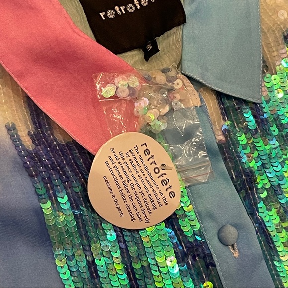 Retrofete Dessa Dress Unicorn Dip Dye Small NWT - Picture 7 of 13